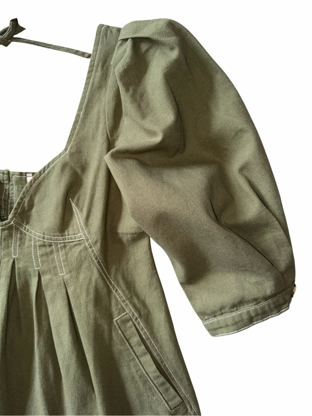 Free people Regret Me Romper Denim Twill Green Size 6